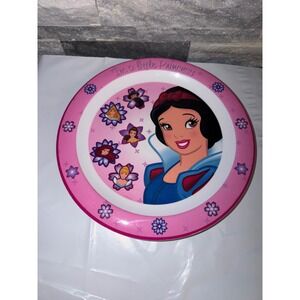 Trudeau Disney Princess Melamine Plate Snow White Cinderella Pink 8 Inch